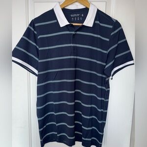 Abercrombie & Fitch Soft A&F Navy Striped Air Knit Polo